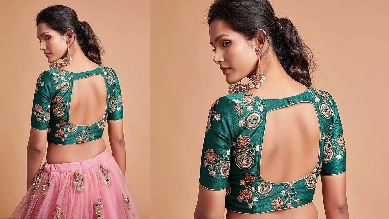 Women's Net Embroidered Semi-Stitched Lehenga Choli