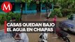 300 casas resultaron afectadas por la fuertes lluvias en Chiapas