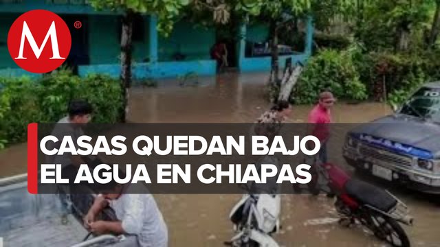 300 casas resultaron afectadas por la fuertes lluvias en Chiapas