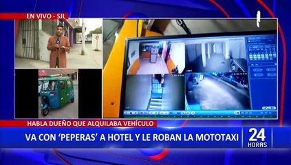 SJL: “Peperas” roban a mototaxista su vehículo desde un hotel