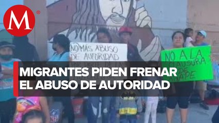 Migrantes protestan en la Fiscalía de BC; denuncian allanamiento en albergue