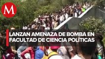 Desalojan Facultad de Ciencias Políticas de la UNAM por amenaza de objeto explosivo