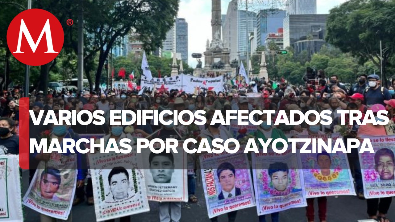 Monumentos y edificios en CdMx resultaron dañados tras marcha por los 43