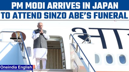 Descargar video: PM Modi arrives in Japan to attend former PM Shinzo Abe’s state funeral | Oneindia News *News