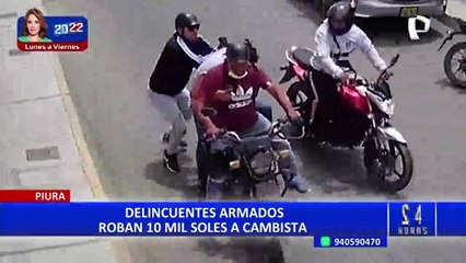 Piura: Marcas golpean y roban a cambista en plena luz del día