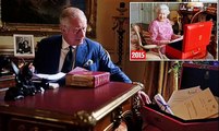 Busy at work, the King with his red box: Buckingham Palace releases first image of Charles carrying out official government duties