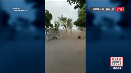 Tornado sorprende a habitantes de Guamúchil; hay varias casas dañadas