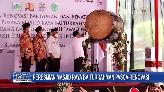 Rampung Direnovasi oleh Kementerian PUPR, Wapres Ma'ruf Amin Resmikan Masjid Baiturrahman Semarang