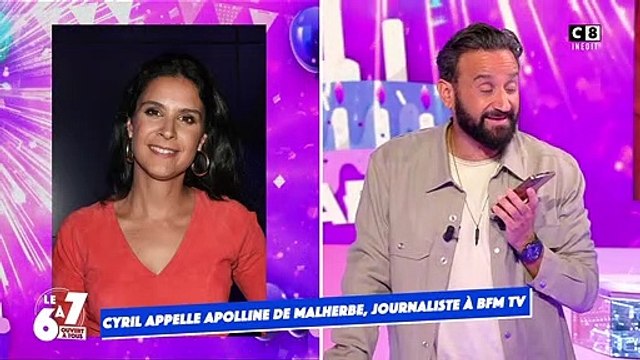 Cyril Hanouna appelle Apolline de Malherbe en direct dans Touche pas à mon poste .