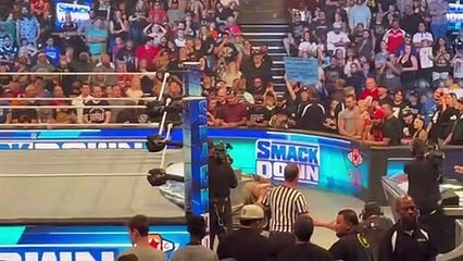 Liv Morgan Jumps Off Top Rope Through Table On Lacey Evans - WWE Smackdown 9/23/22