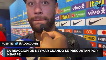 La reacción de Neymar cuando le preguntan por Mbappé