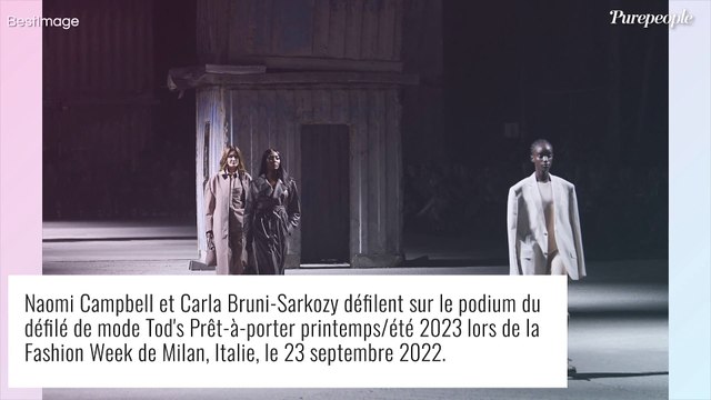 Carla Bruni à la Fashion Week de Milan : star du défilé Tod's à 54 ans, aux côtés de Naomi Campbell