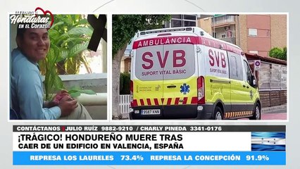 ¡Lamentable! Fallece hondureño en España tras caer de un edificio