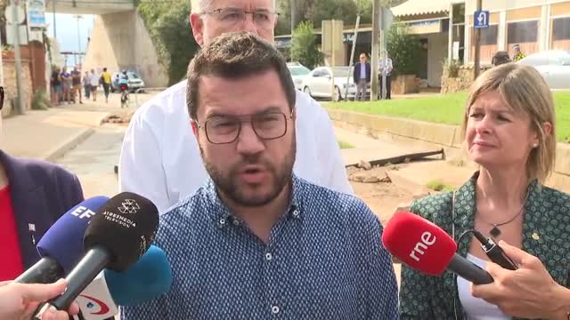 Aragonès visita los barrios afectados por las lluvias torrenciales en Tarragona