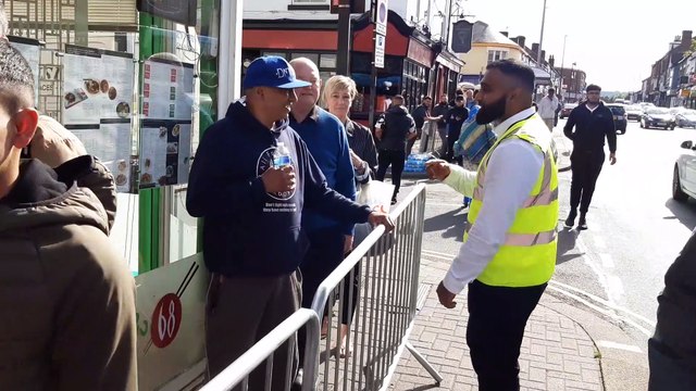 Customers queue up outside Mother Hubbard's chip shop for cheap as chips 45p offer