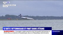 Il rate l'atterrissage d'un avion et finit dans un étang