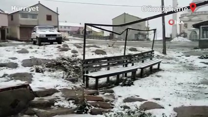 Gümüşhane’de mevsimin ilk karı düştü: Yüksek kesimler beyaza büründü
