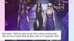 Paris Hilton en mariée chez Versace : mini-robe rose et grand décolleté pour un défilé rempli de stars
