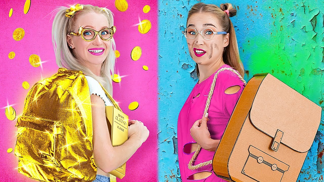 ASTUCES POUR PARENTS RICHES VS PAUVRES __ Conseils ! Objets Chers vs DIY Bon Marché par 123 GO!