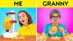 ME VS GRANNY __ Kitchen TikTok Gadgets VS Hacks Challenge Viral & Useful Parenting Tricks by 123 GO!