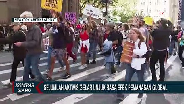 Sejumlah Aktivis Gelar Unjuk Rasa Efek Pemanasan Global di New York