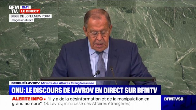 Sergueï Lavrov à l'ONU: Nous avons de la désinformation et des provocations en grand nombre