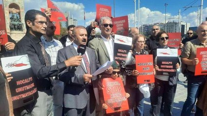 Ermenistan'ın Azerbaycan'a saldırılarını protesto etmek isteyenler Taksim'de toplandı