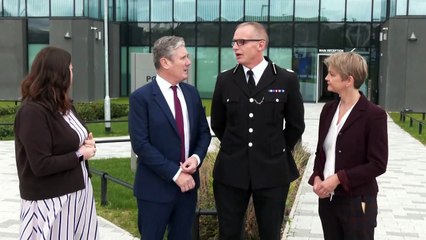 Sir Keir Starmer and Yvette Cooper visit Merseyside Police