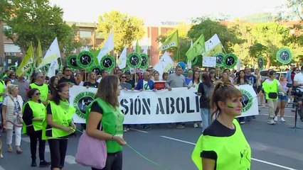 Miles de personas marchan en contra de la tauromaquia en Madrid