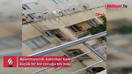 6'ncı katın balkonunda dehşet anları!