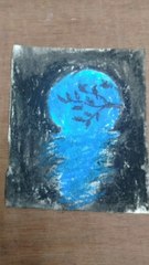 Birds scenery drawing by oil  pastel colour