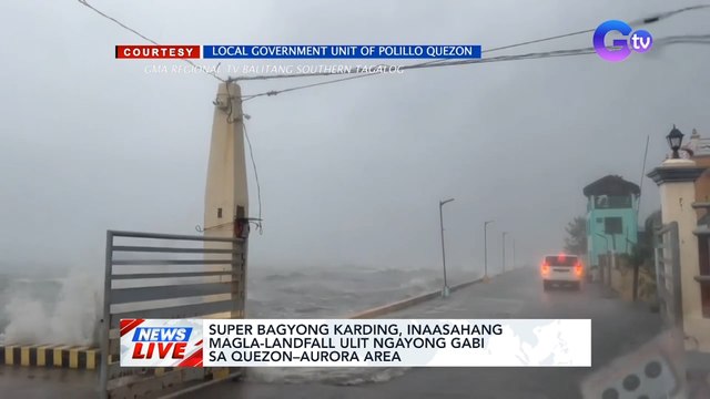 Super bagyong Karding, inaasahang magla-landfall ulit ngayong gabi sa Quezon-Aurora area | News Live