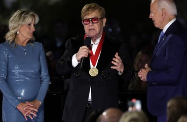 Sir Elton John awarded National Humanities Medal medal by Joe Biden