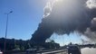 Spectaculaire incendie dans un entrepôt du marché de Rungis