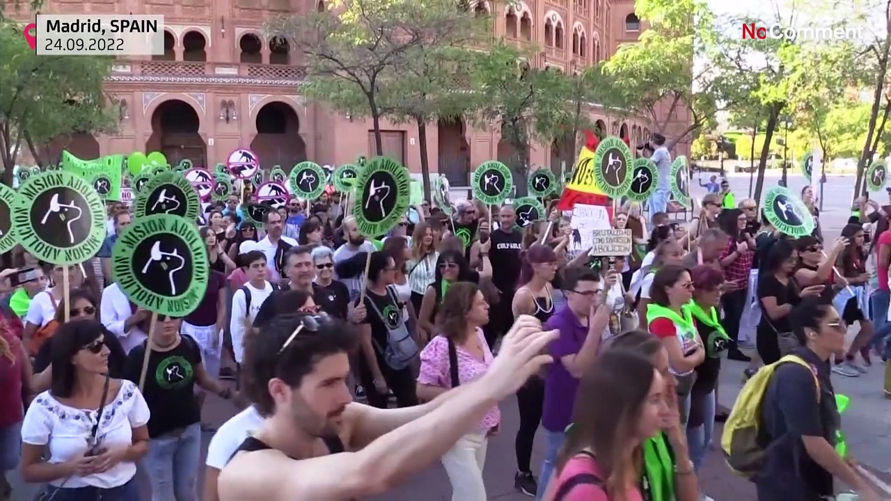 Madrid: Protest gegen Stierkämpfe vor Arena