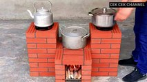 Tungku kayu bakar 091 || the process of making 3 wood stoves from red bricks