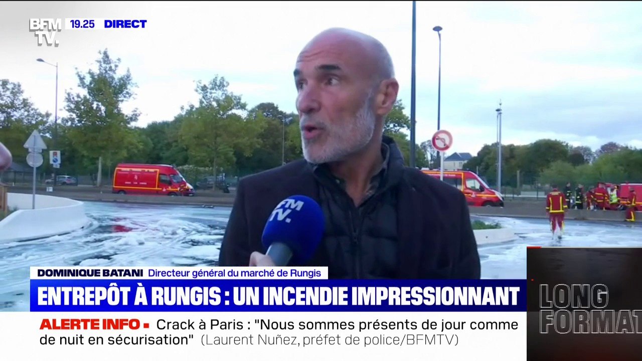 Incendie dans un entrepôt du marché de Rungis: les pompiers toujours mobilisés