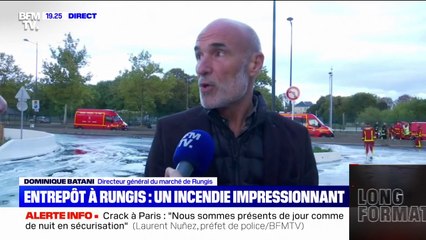 Incendie dans un entrepôt du marché de Rungis: les pompiers toujours mobilisés