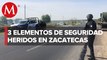 En Zacatecas, tres policías resultan lesionados tras emboscada