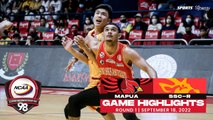 NCAA Season 98 | Game Highlights: SSC-R vs Mapua | Men's Basketball Tournament Round 1