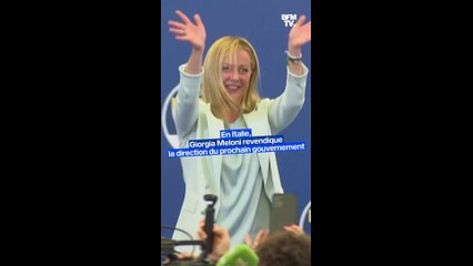 Tải video: Arrivée en tête, la candidate néo-fasciste Giorgia Meloni promet de gouverner 