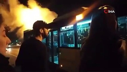 İstanbul'da İETT otobüsünde panik kamerada