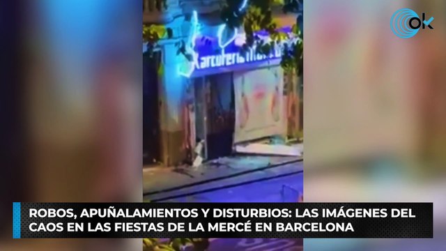 Robos, apuñalamientos y disturbios: las imágenes del caos en las fiestas de la Mercé en Barcelona