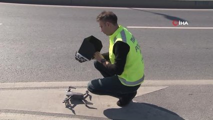 Fatih'te dron destekli trafik denetimi