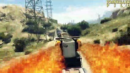 GTA 5 - Rocket Train 1000mph Crashing Vehicles
