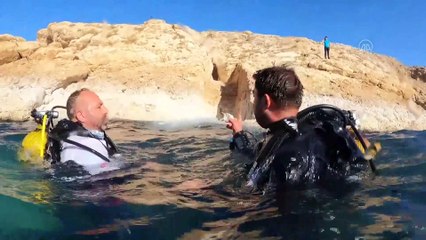 Gölün çekilmesiyle ortaya çıkan Urartu Limanı'nın sualtı görüntüleri