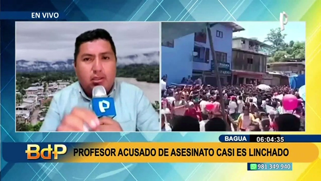 Bagua: enardecidos pobladores casi linchan a profesor acusado de asesinar a joven de 18 años