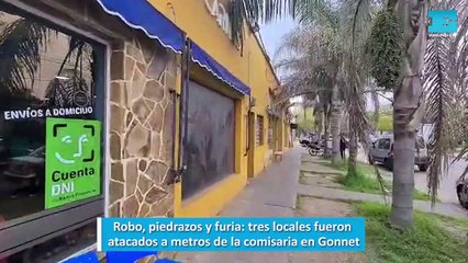 Robo, piedrazos y furia, tres locales fueron atacados a metros de la comisaria en Gonnet