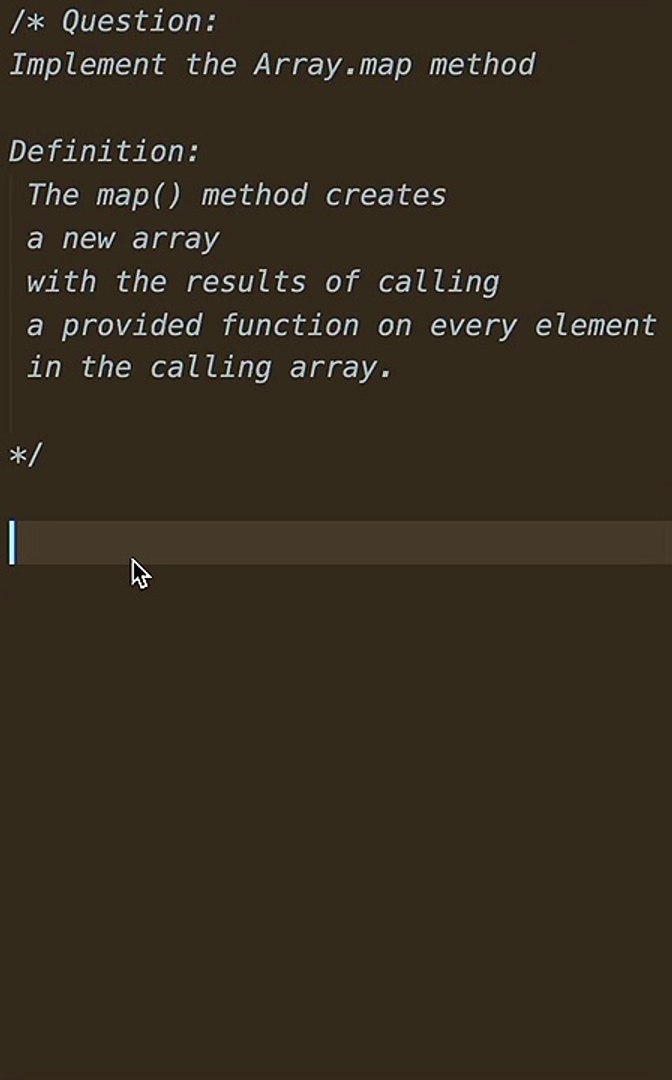 ⁣Implement Array.map #shorts #coding #javascript  #interviewquestions