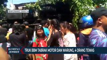 Rem Blong, Truk BBM Tabrak Motor Dan Warung, 4 Orang Tewas